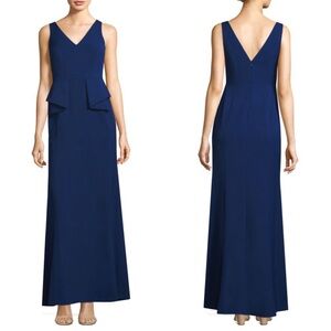 Aidan Mattox Navy V-Neck Maxi Dress